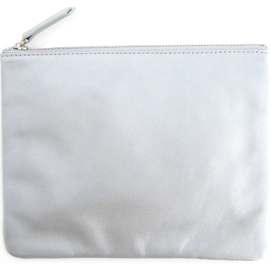 ROYCE New York Personalized Leather Travel Pouch in Silver- Deboss at Nordstrom | Nordstrom