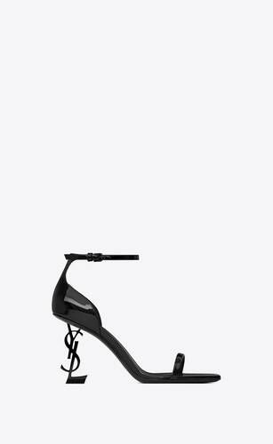 OPYUM Sandals in patent leather with black heel | Saint Laurent | YSL.com | Saint Laurent Inc. (Global)