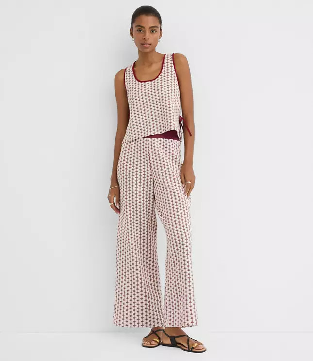 LOFT Beach Geo Crochet Wide Leg Pants | LOFT