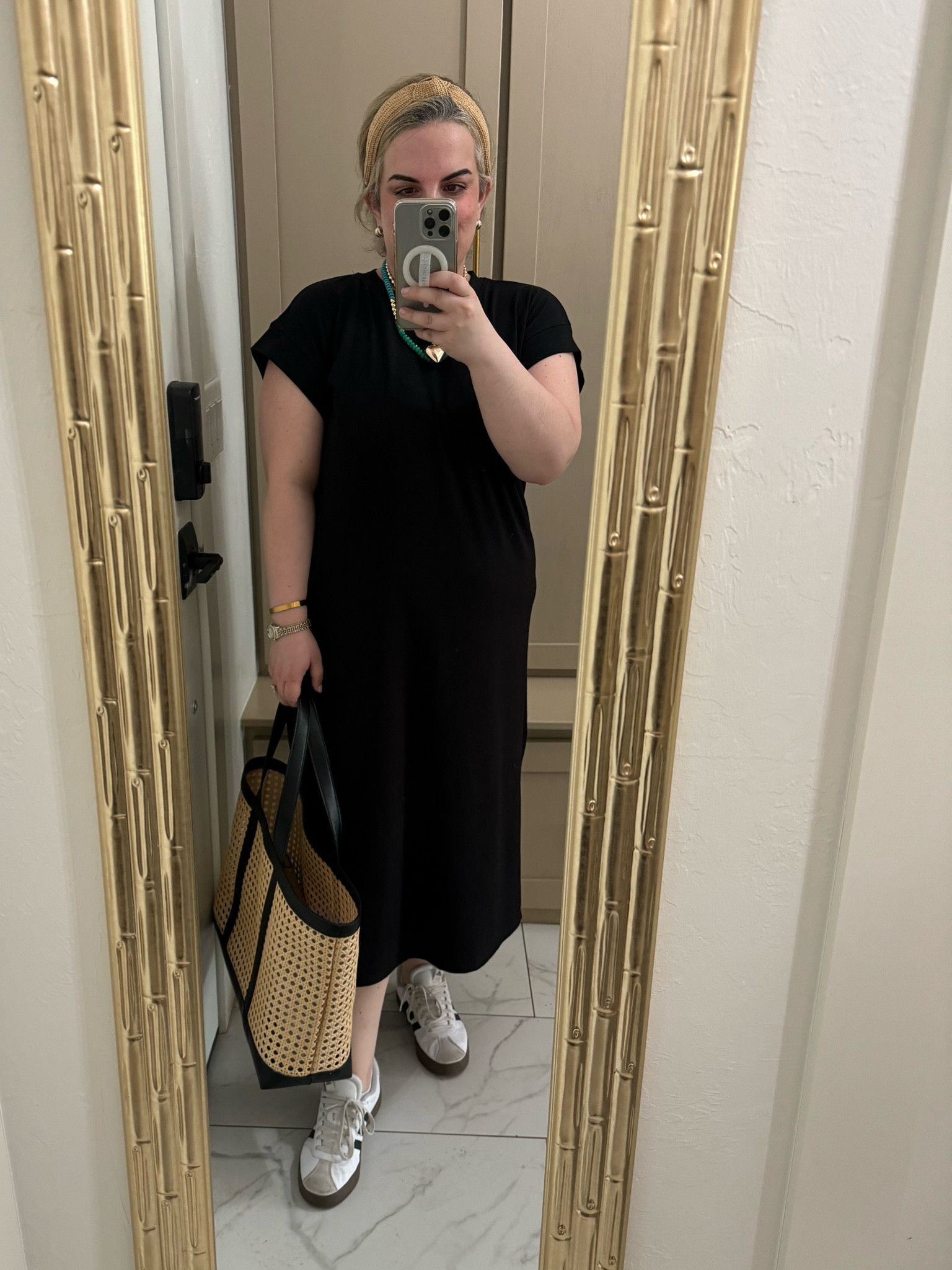 Easy summer outfit! Midi dress is super comfortable - love the fabric 

#LTKMidsize #LTKOver40 #LTKSaleAlert