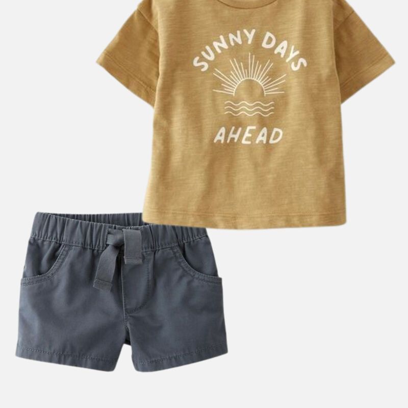 Organic Cotton Graphic Tee and Drawstring Shorts Set | Carter's