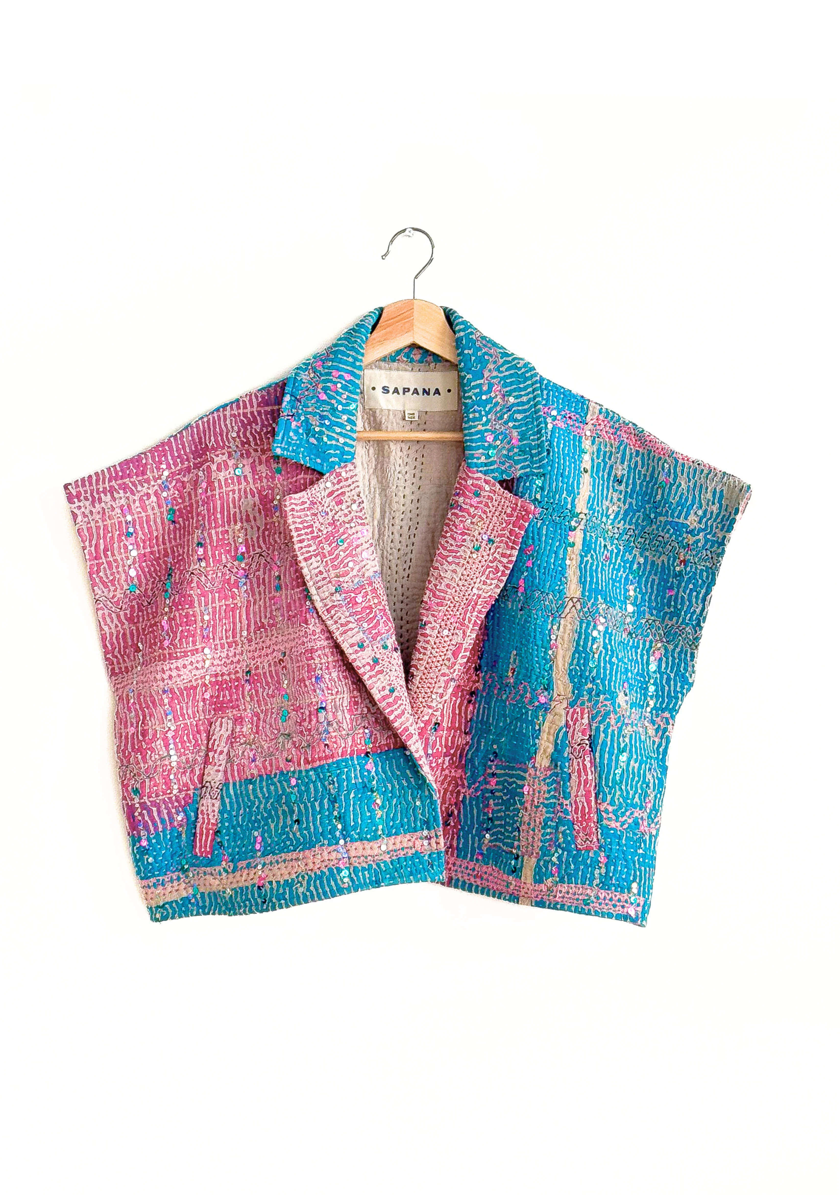 Vintage Kantha Blanket Coat The Round Top Blanket Coat | Sapana