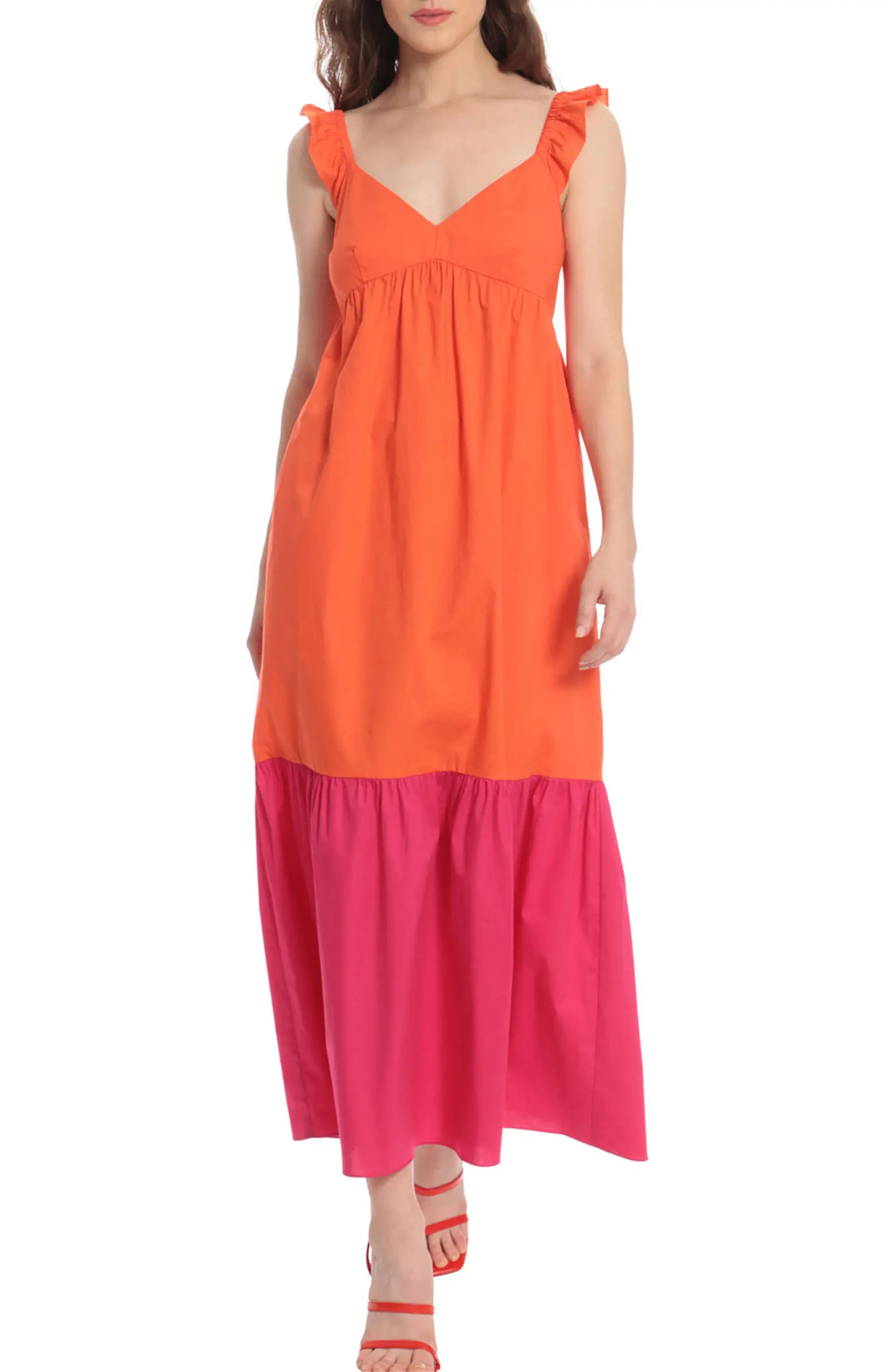 Colorblock Print Maxi Dress | Nordstrom Rack