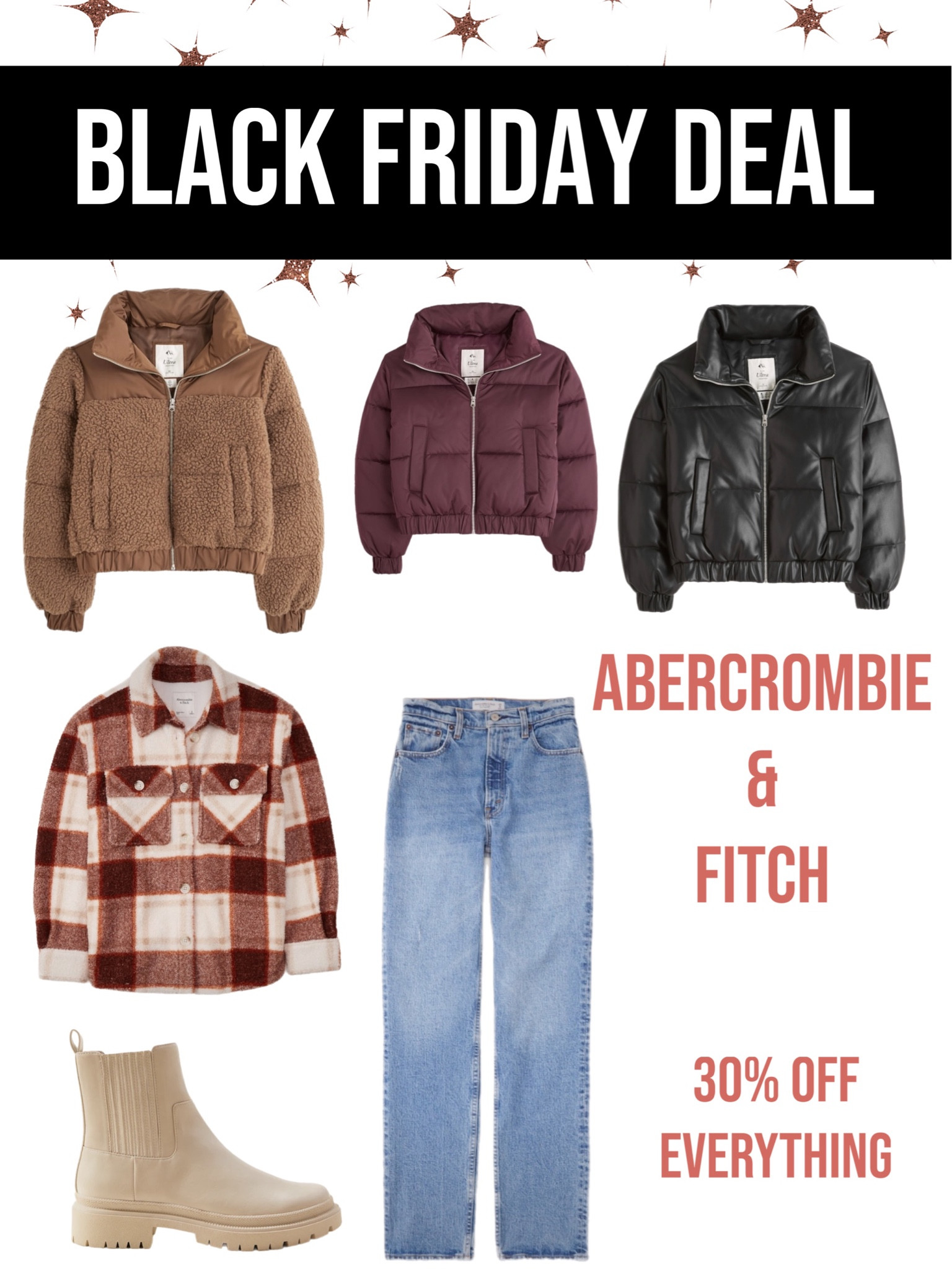 Abercrombie and Fitch Black Friday sale 

#LTKsalealert #LTKCyberweek #LTKHoliday