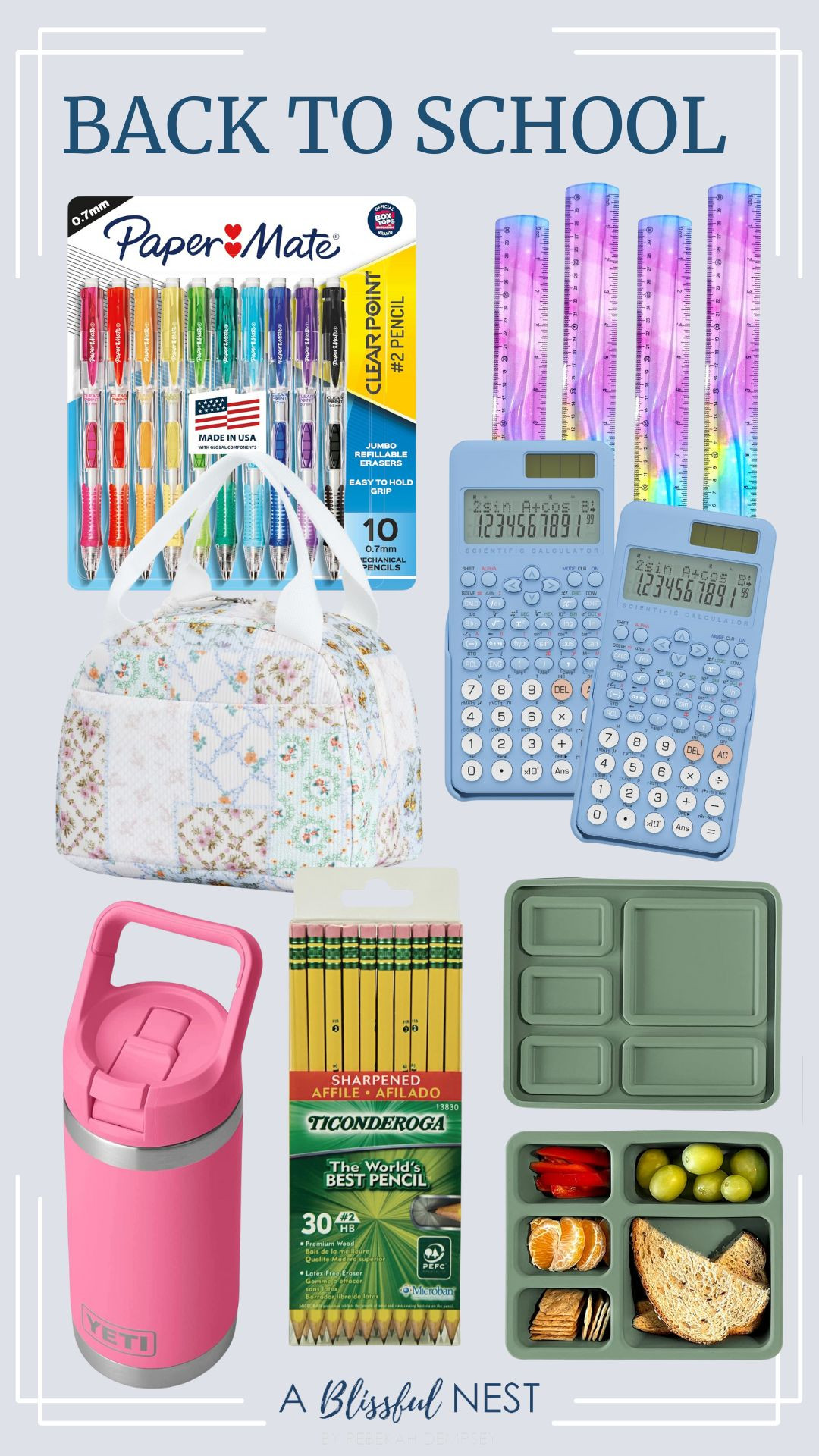 Back to school season calls for smart finds that make life easier. Shop now.

Silicone bento box, kids bottle with straw cap, wood cased pencils, printed lunch bag, scientific calculator, clear plastic rulers, and mechanical pencils. 

 #LTKKids