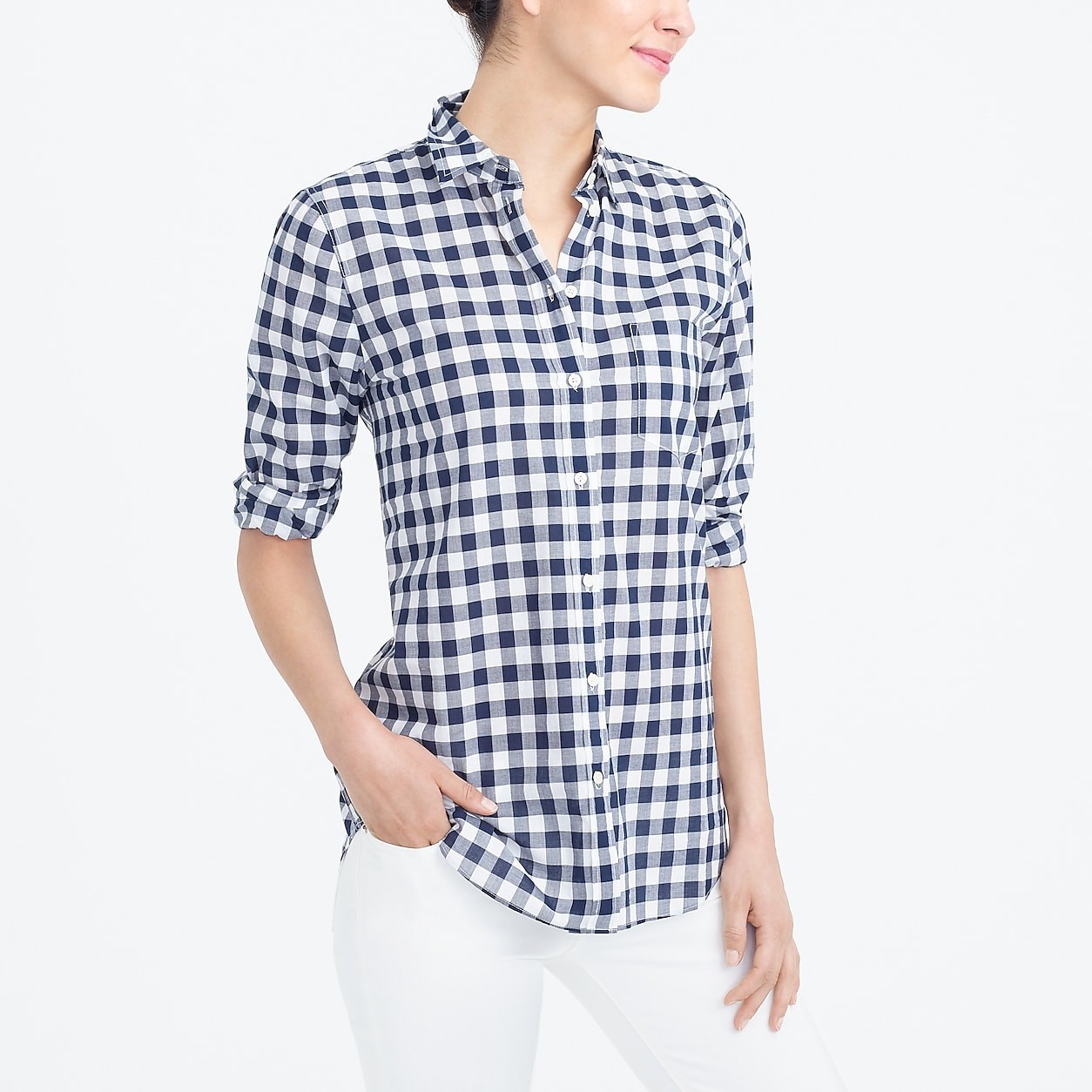 Gingham classic button-down shirt in boy fit | J.Crew Factory