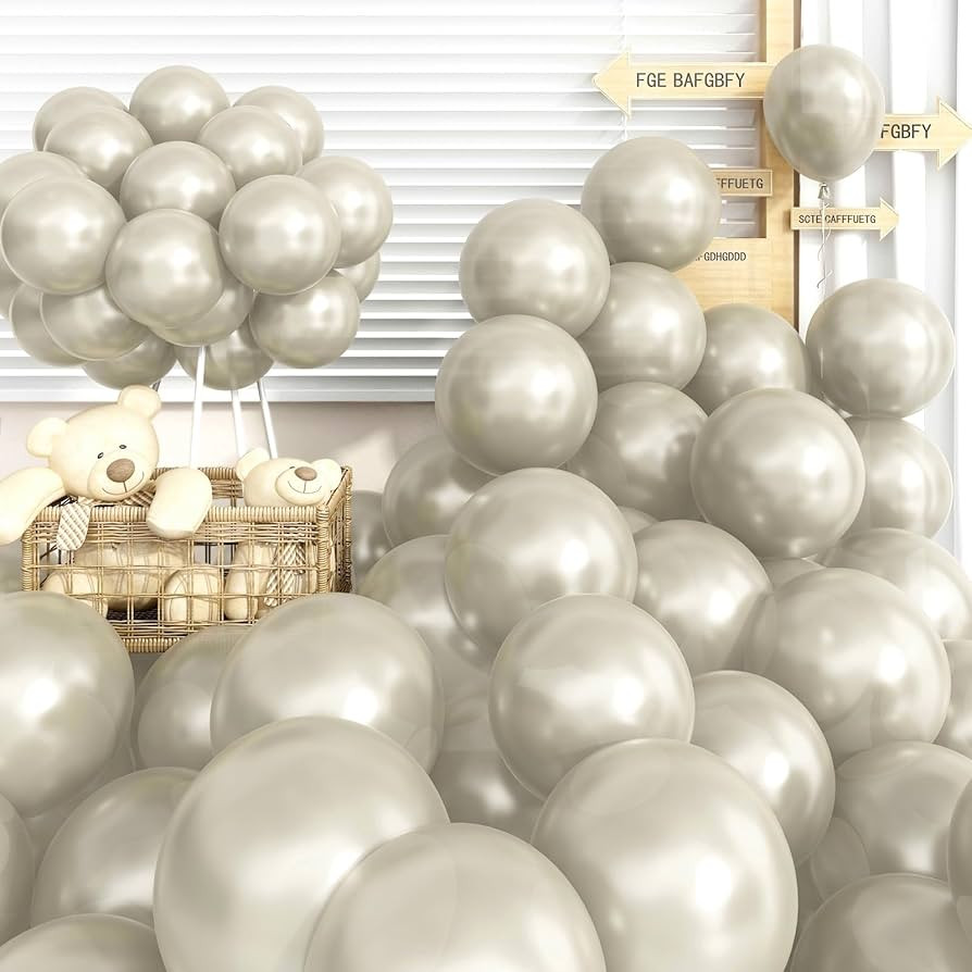 Pearl White Sand Balloons 12 Inch, 60 PCS Beige Cream Off White Pearl Balloons, Boho Neutral Nude... | Amazon (US)