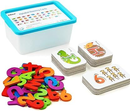LIKEE Alphabet and Number Flash Cards Wooden Jigsaw Puzzle Peg Board Set Preschool Educational Mo... | Amazon (US)