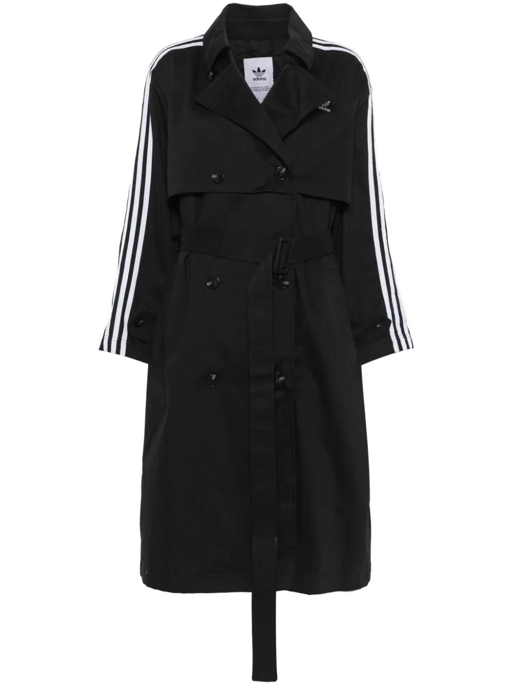 adidas twill trench coat - Black | Farfetch Global