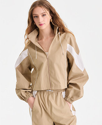 Women's Nylon Hooded Track Jacket, Macy's Exclusive | Macy's