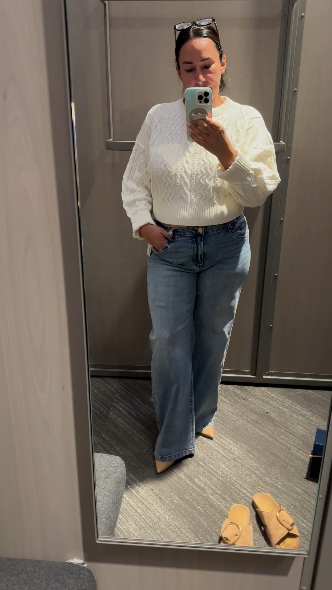 Here’s a great outfit for Fall, I love that this sweater is a cropped, I don’t have to worry about tucking up my top or it being too long and hitting up my hip length. These jeans are really cute, they’re kut from the kloth and I should’ve known better to size down, I’m in my regular size 12 but they have a lot of stretch so I have a feeling that they’re going to be too big at the end of the day so I’m going to buy another pair in a size 10. Look at how cute these heels are?! Really pretty, they’re perfect for Fall and they’re the great length for my jeans. They’re comfy and true to size. I go back and forth in a size 9 and 9/12 and these are a 9/12.

#Nordstrom sale #NSale #Fall

#LTKSeasonal #LTKOver40 #LTKSaleAlert