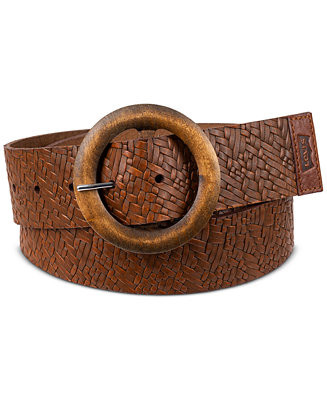 Levi's® Women's Wide Wooden Buckle Woven Waist Belt - Macy's | Macy's