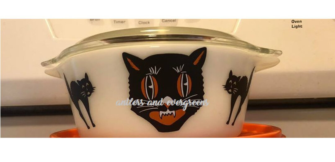 Halloween Black Cat Decal - Bowl Not included DECAL ONLY | Etsy (US)