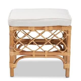 Orchard Natural Rattan Ottoman | The Home Depot
