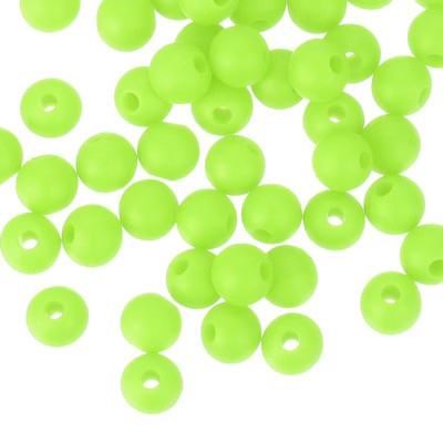 Unique Bargains Round Loose Silicone Beads for DIY Keychain Jewelry Making 50 Pcs 0.32" Fluorescent Green | Target