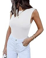 ReoRia Women's Sexy Sleeveless Racer Back Halter Neck Bodysuit Tank Tops | Amazon (US)