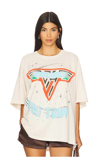 Van Halen 1980 Tour One Size Tee in Dirty White | Revolve Clothing (Global)