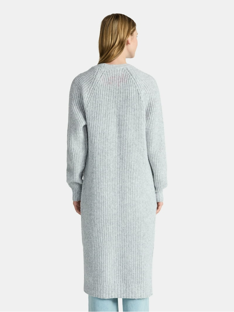 No Boundaries Ribbed Open Front Duster, Women’s | Walmart (US)