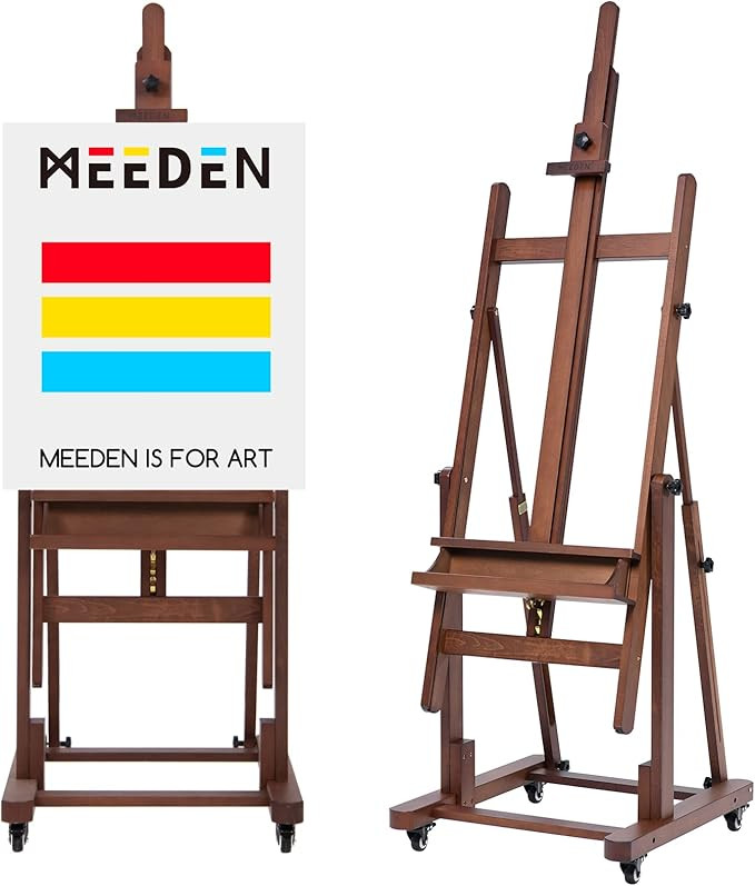 MEEDEN Extra Large H-Frame Studio Easel - Solid Beech Wooden Artist Professional Heavy-Duty Easel... | Amazon (US)