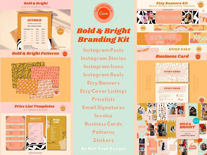 Bold N Bright Ultimate Branding Kit - Etsy Canada | Etsy (US)
