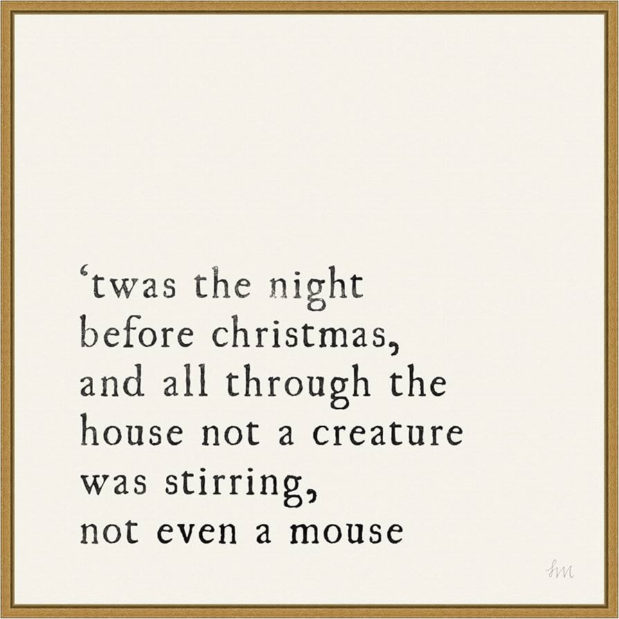 Amanti Art Framed Canvas Wall Art Print Simple Christmas I Cream by Laura Marshall (22 in. W x 22... | Amazon (US)