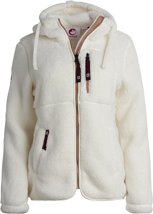 CANADA WEATHER GEAR Women’s Fleece Sweatshirt Jacket - Full Zip Sherpa Fur Bomber Jacket - Tedd... | Amazon (US)