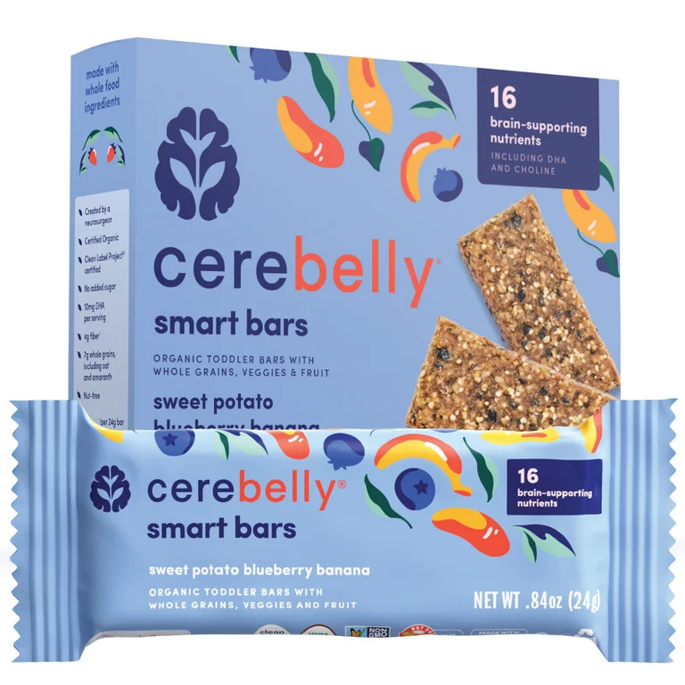 Cerebelly Organic Toddler Snack Bars , Blueberry Banana, 5 Count | Walmart (US)