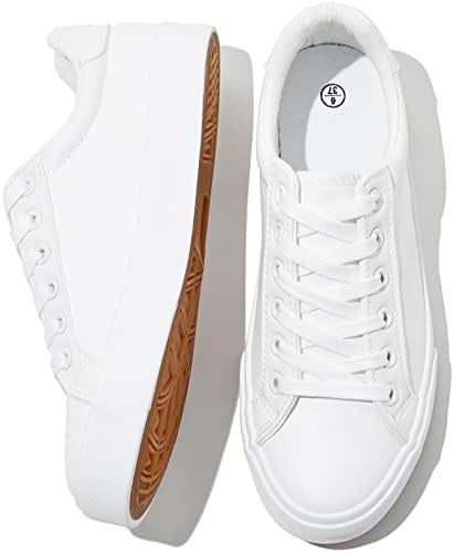 SERNIAL Womens White Tennis Shoes PU Leather Sneakers Casual Walking Shoes for Women | Amazon (US)