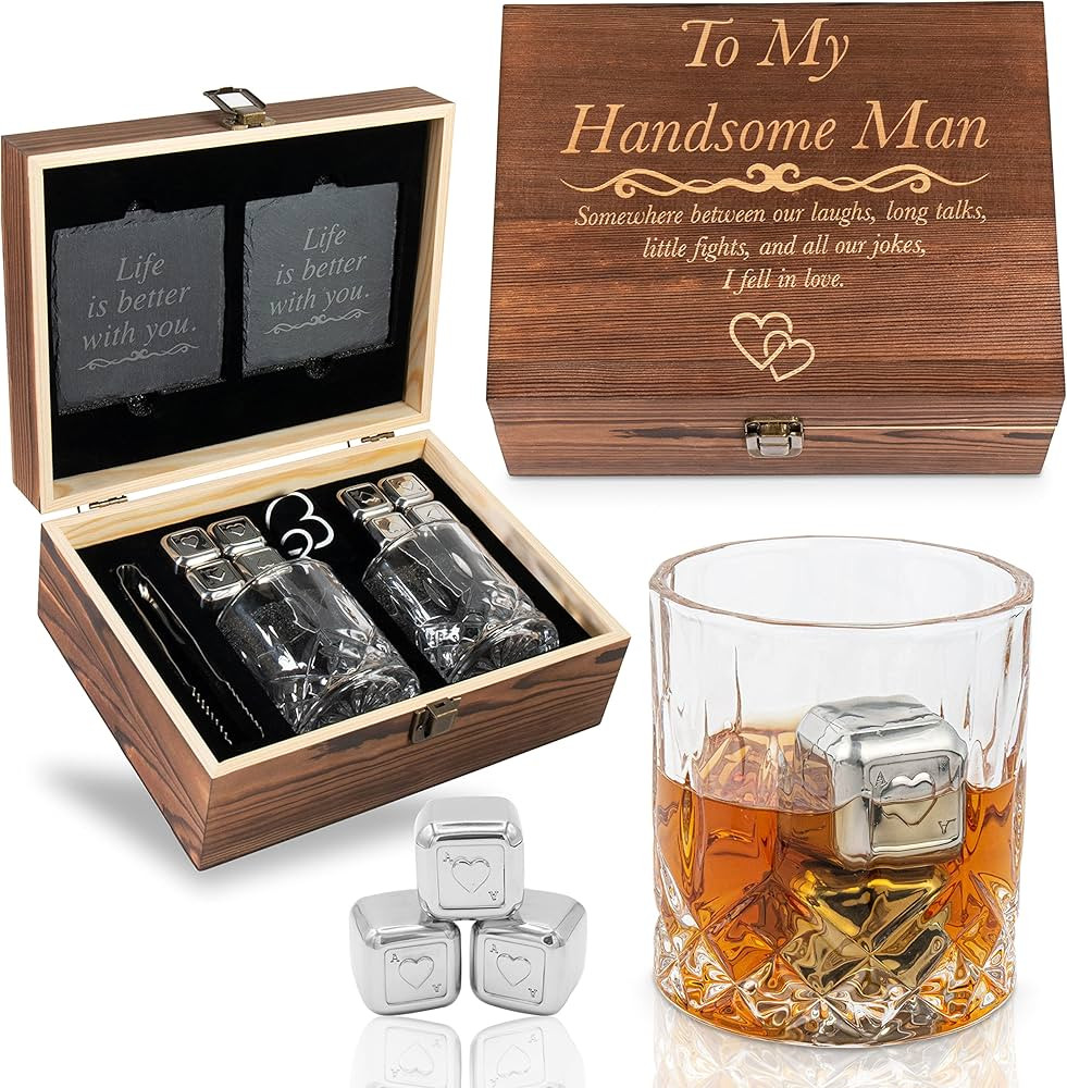 GreenCor Anniversary for Him | Anniversary for Boyfriend | Fiance - Engraved Whiskey Glass Set ' ... | Amazon (US)