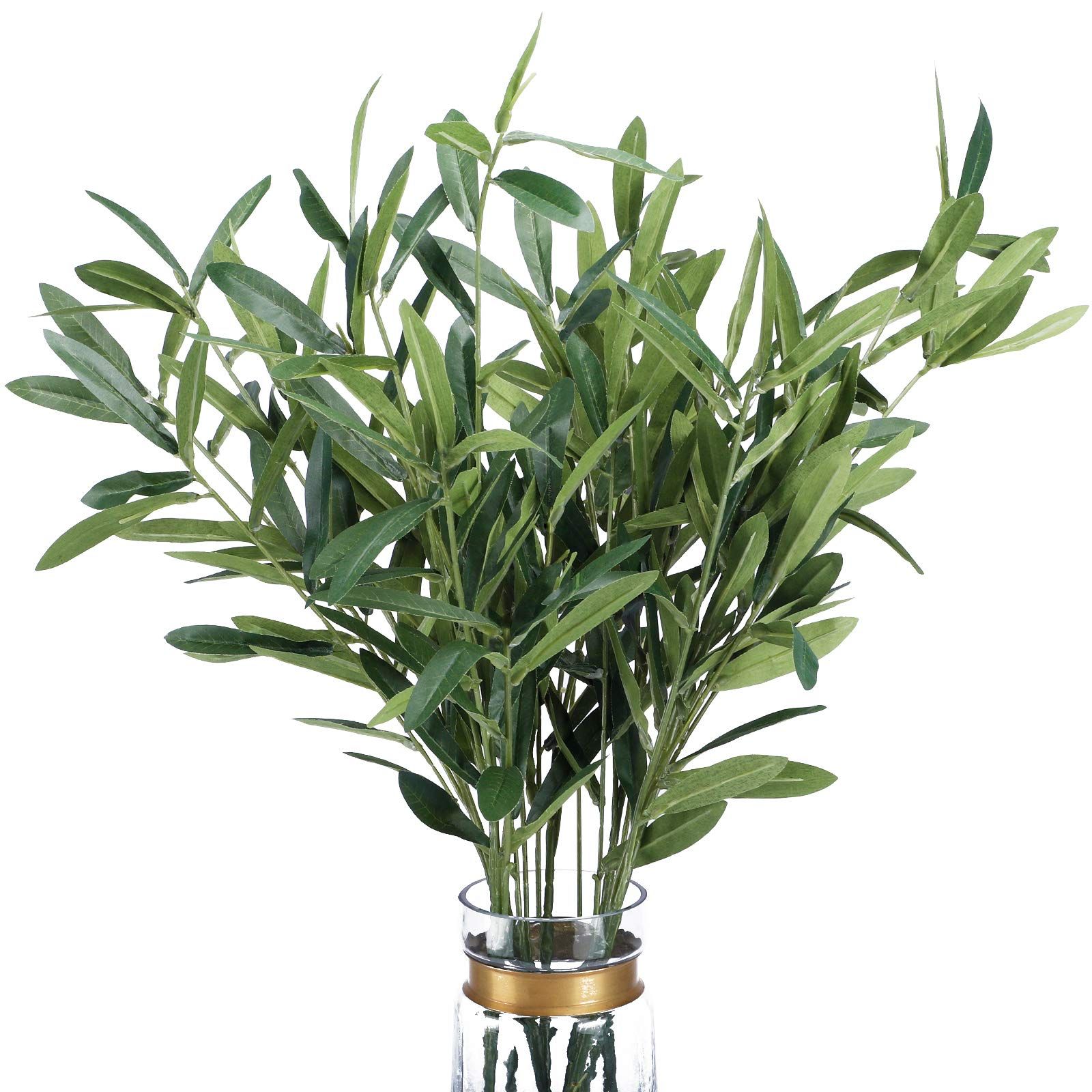 FUNARTY 5pcs Artificial Olive Branches Greenery Stems 37" Tall with 270 Olive Leaves, Fake Eucalyptu | Amazon (US)