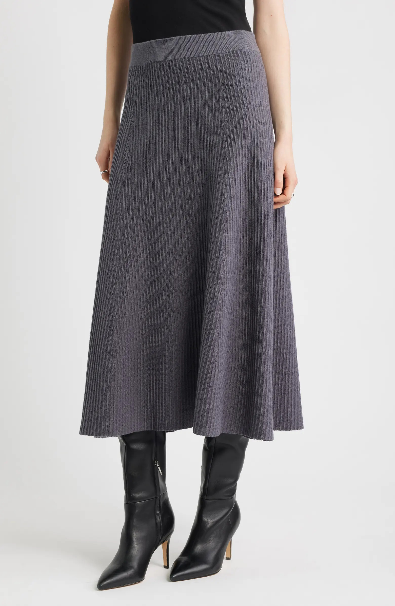Cotton & Cashmere A-Line Midi Sweater Skirt | Nordstrom