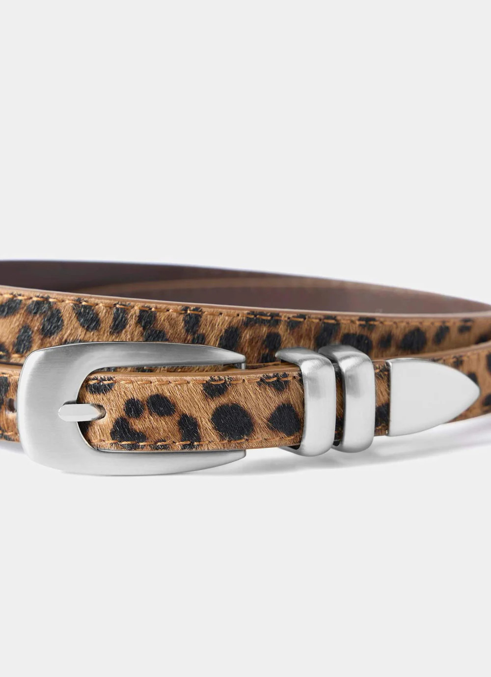 Leopard Print Textured Leather Belt | Mint Velvet
