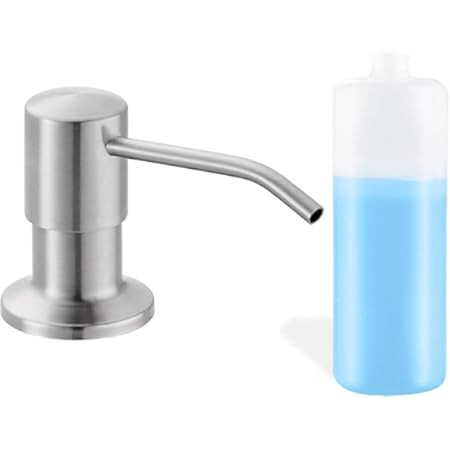 GAGALIFE Dish Soap Dispenser for Kitchen Sink, 17 oz Bottle, Brushed Nickel | Amazon (US)