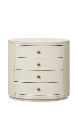 Amelia Painted Linen Oval Nightstand | Anthropologie (US)