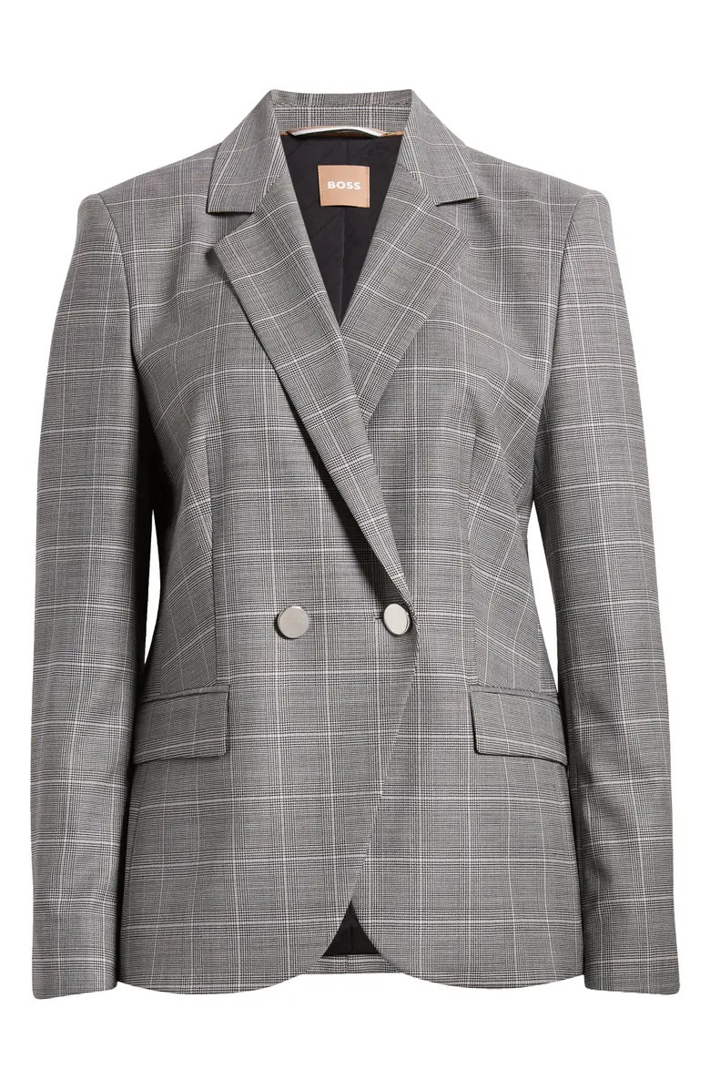 Jamata Plaid Double Breasted Virgin Wool Blazer | Nordstrom