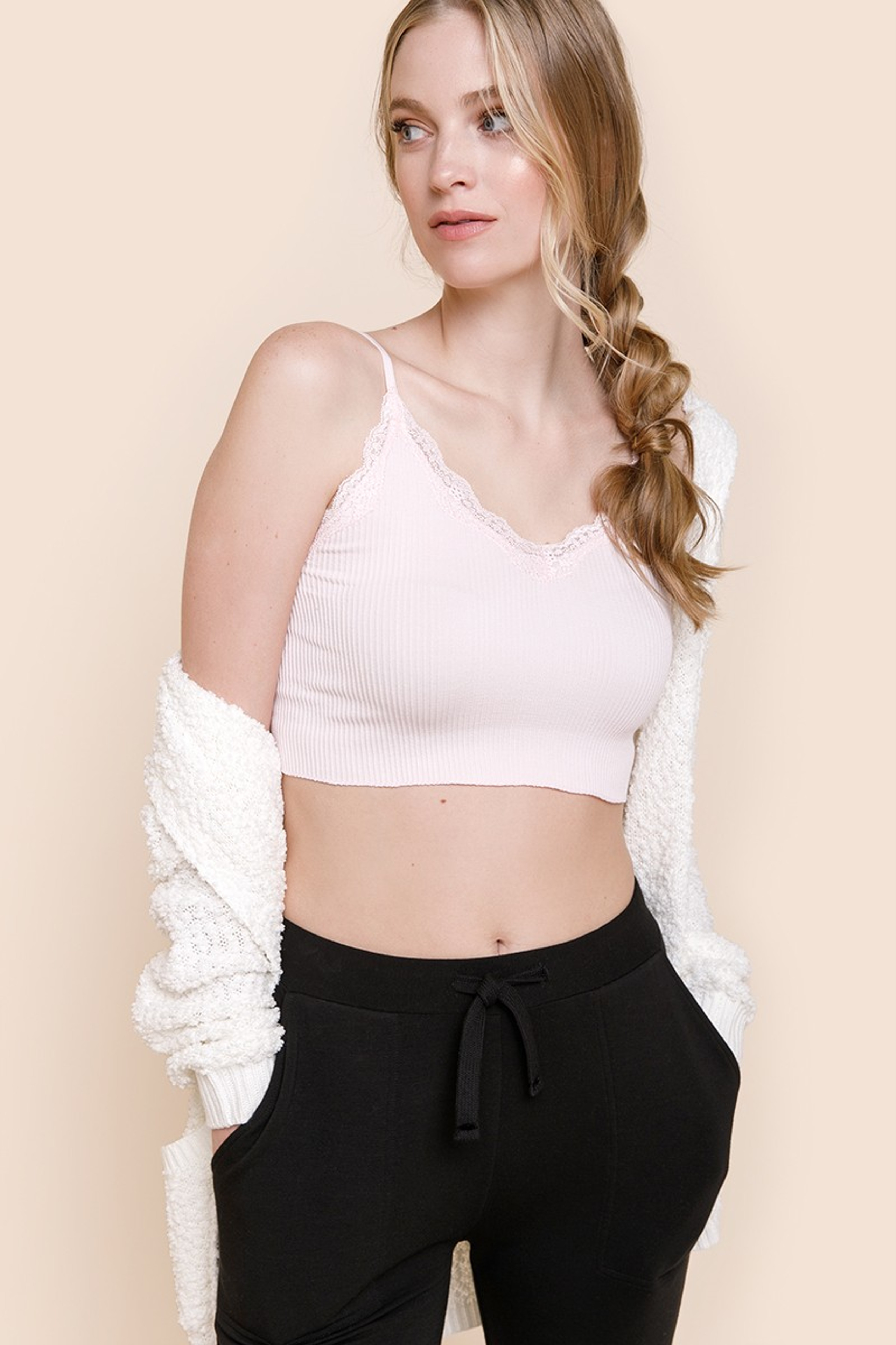 Anna Lace Rib-Knit Cami | Francesca's