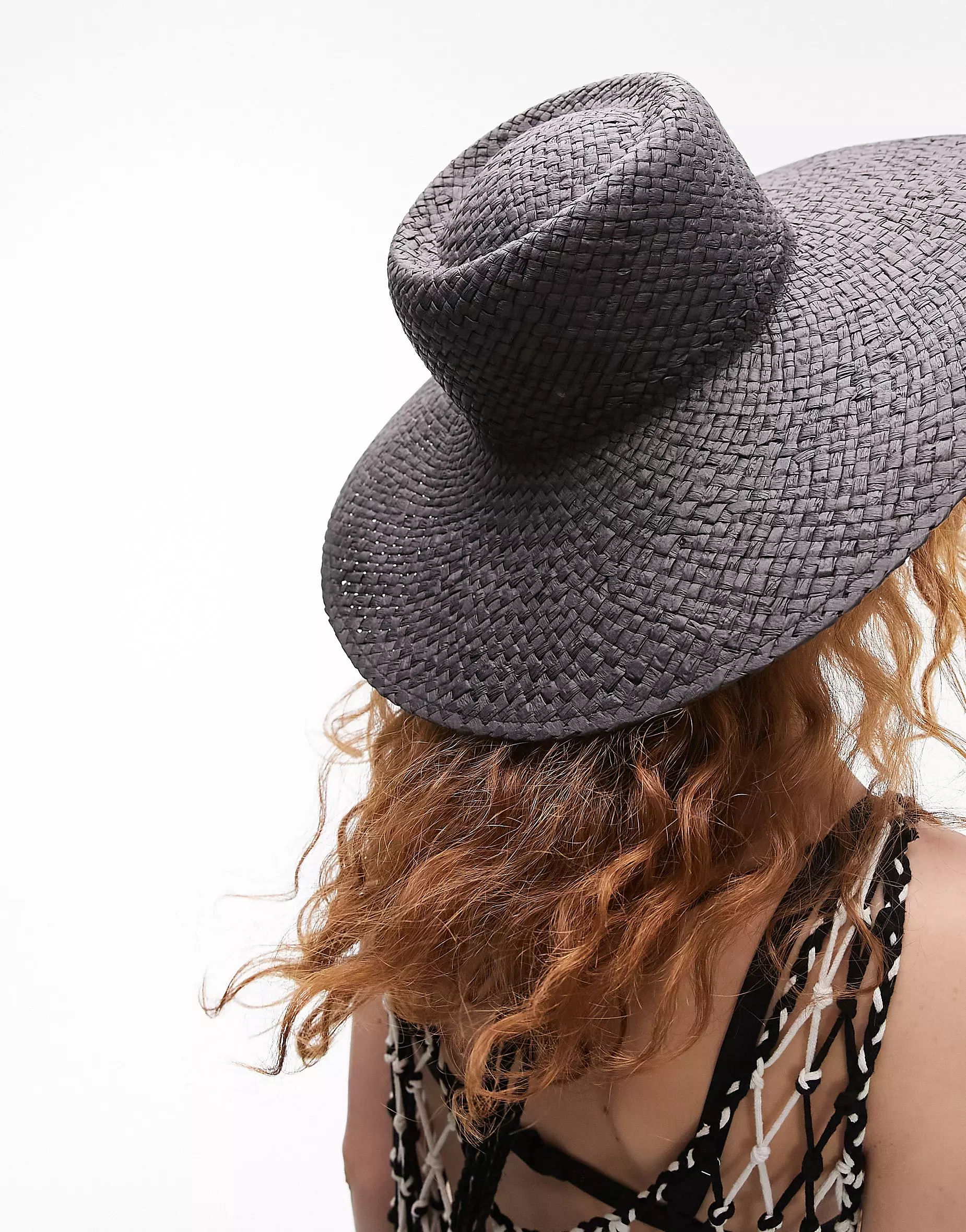 Topshop straw weave hat in black | ASOS | ASOS (Global)