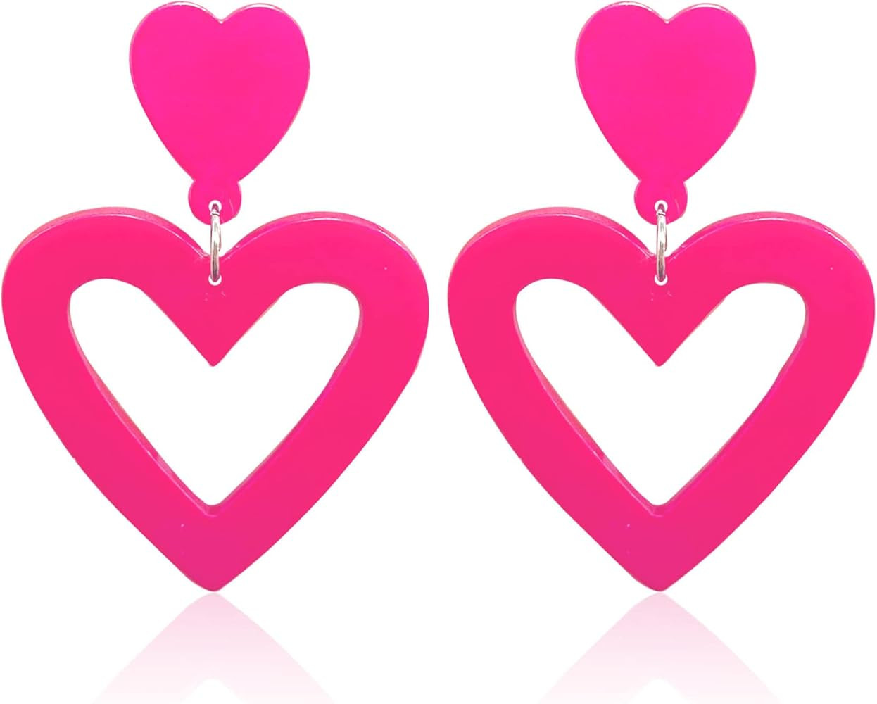 Heart Earrings for Women Dangling Red Heart Dangle Earrings for Teen Girls Black Heart Earrings f... | Amazon (US)