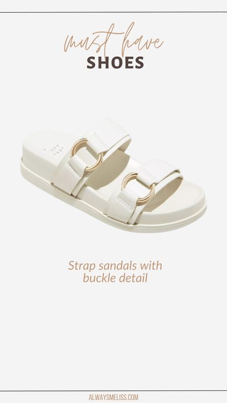 White double strap buckle sandals for spring. Comfortable!

#LTKshoecrush #LTKstyletip