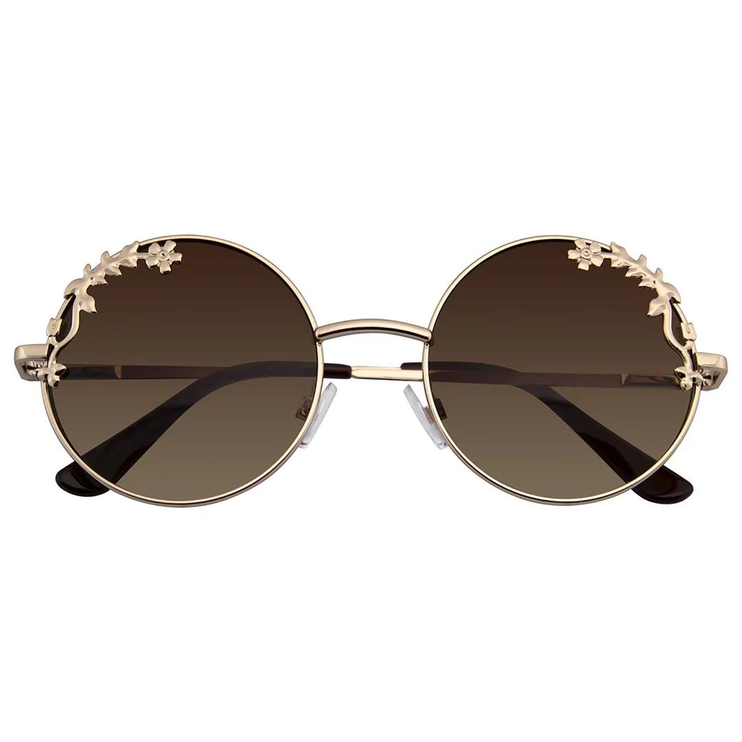 Emblem Eyewear - Womens Flower Floral Boho Round Mirror Womens Sunglasses | Etsy ROW