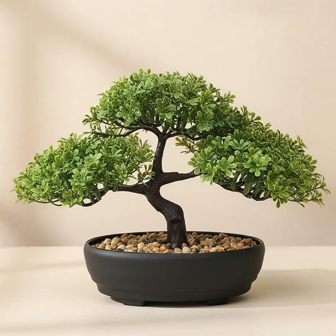 ALAGIRLS Artificial Bonsai Tree, Fake Juniper Plants Indoor Small Fake Bonsai Tree Indoor with Po... | Amazon (US)