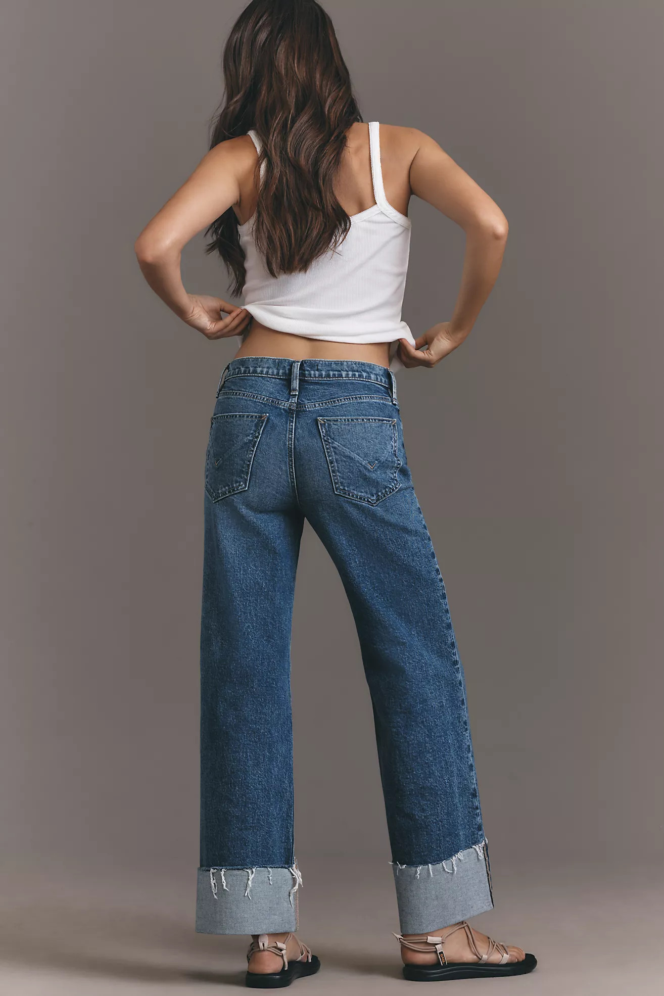 Hudson The Rosie High-Rise Wide-Leg Cuff Jeans | Anthropologie (US)