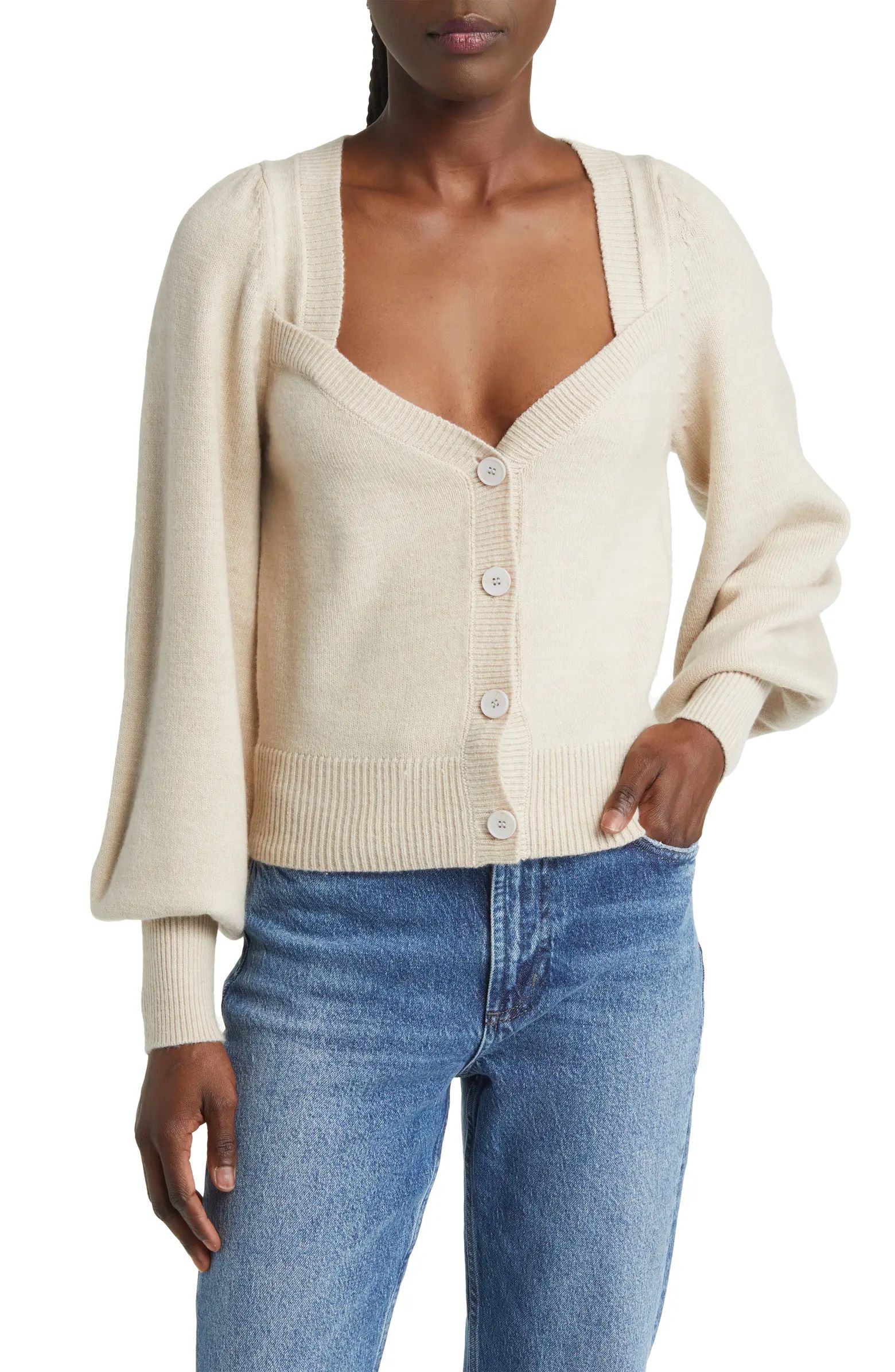 Babysoft Balloon Sleeve Cardigan | Nordstrom