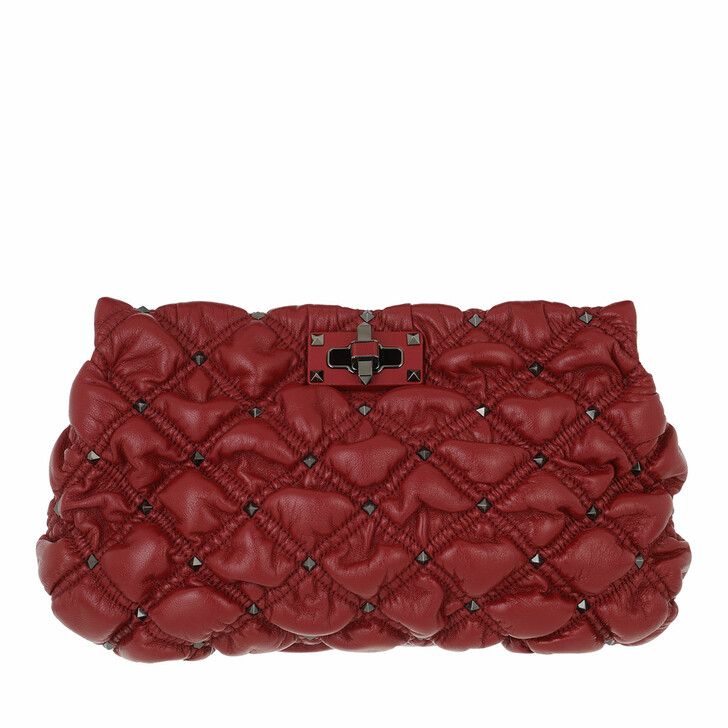 Valentino Garavani Spike Me Clutch Nappa Leather Red in rot | fashionette | Fashionette (DE)