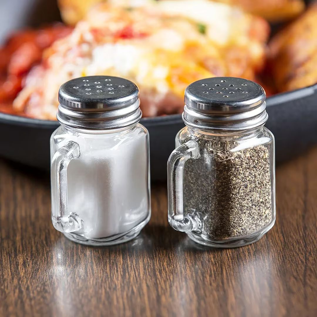 Salt and Pepper Shaker Set - Mason Jars with Handle Personalized for Spices or Mason Jar Shot Gla... | Etsy (US)