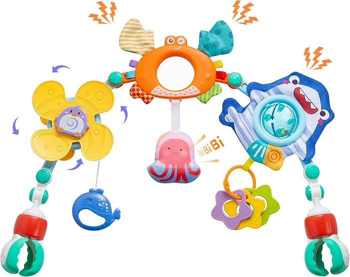 Baby Stroller Arch Toy,Adjustable Car Seat Toy with Sensory Activity toys | Amazon (US)