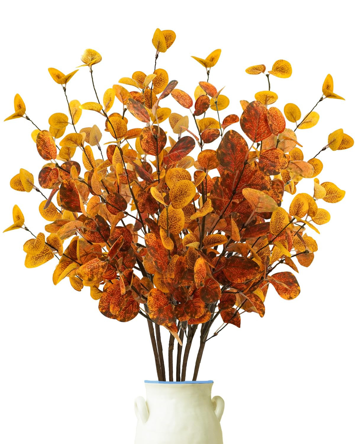 Krissing 6 Pcs Fall Artificial Eucalyptus Stems, 26.5" Fall Eucalyptus Leaves Fall Faux Greenery ... | Amazon (US)
