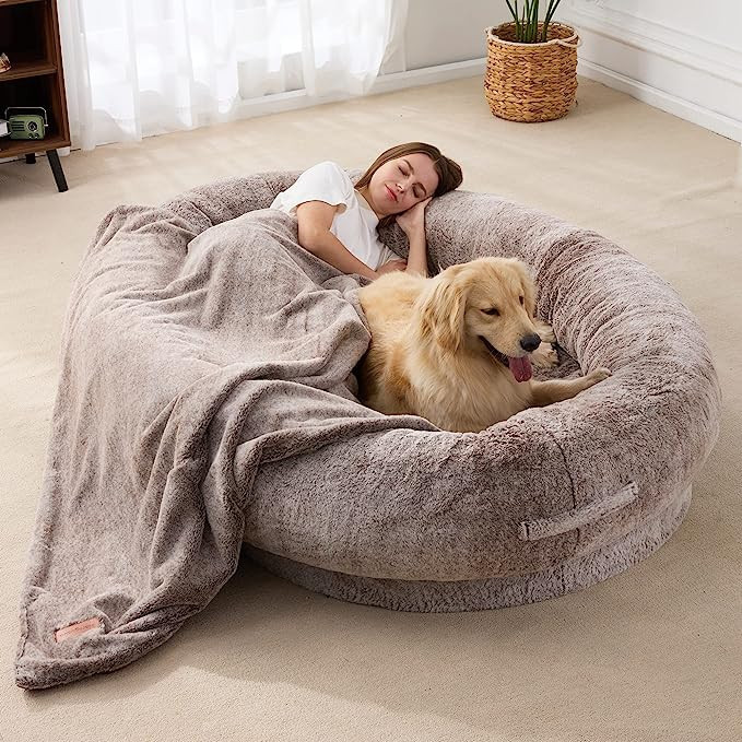 Large Human Dog Bed Bean Bag Bed for Humans Giant Beanbag Dog Bed with Blanket for People, Famili... | Amazon (US)