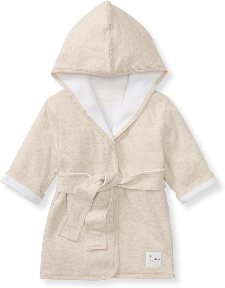 Burt's Bees Baby Hooded Robe Organic Terry Bathrobe, Newborn Bath Essentials, Unisex Boys and Gir... | Amazon (US)