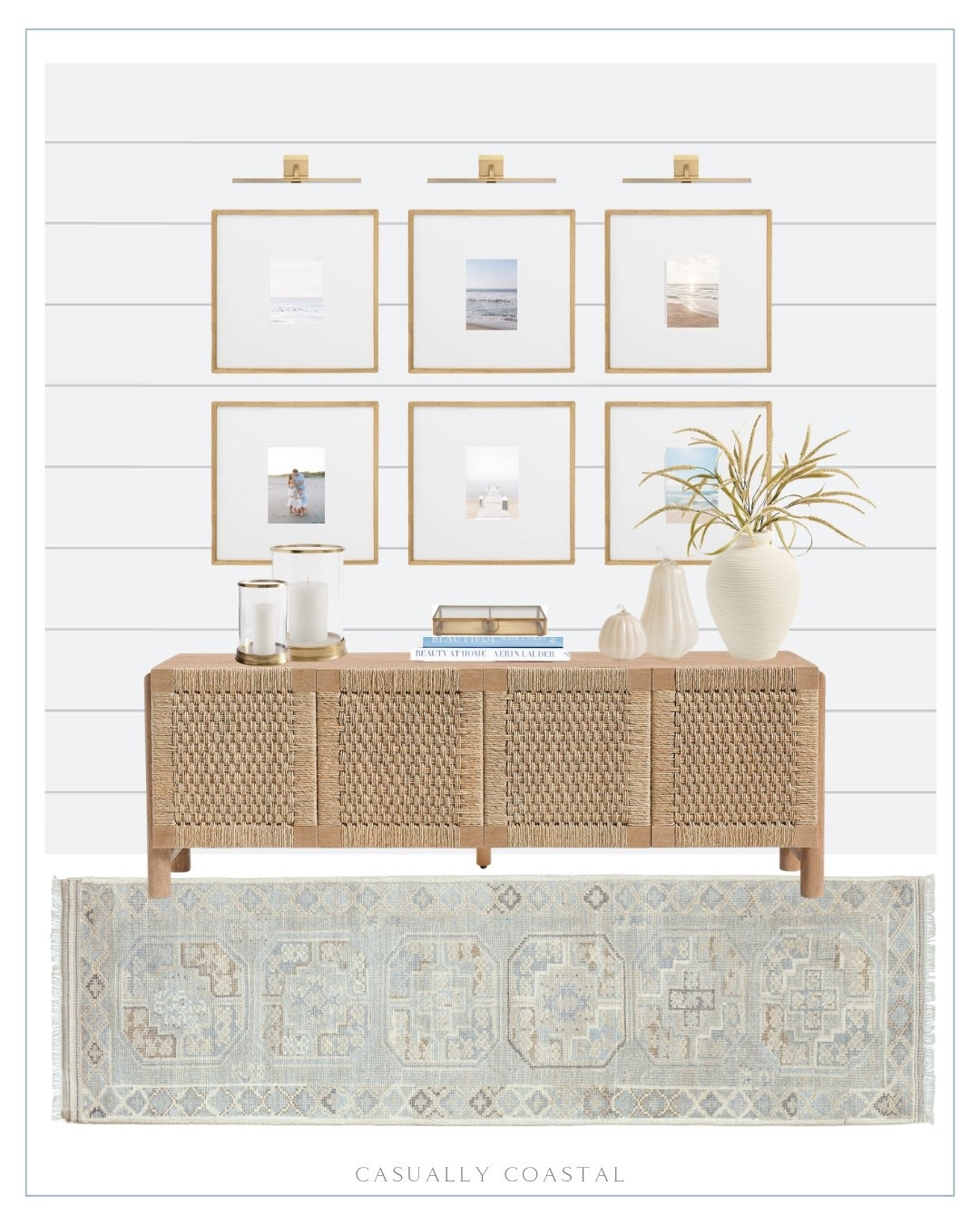 Fall Entryway Design

Coastal entryway, fall home decor, coastal home decor, coastal rug, entryway rug, runner rug, woven buffet, coastal buffet, pottery barn rug, hand knotted wool rug, wood gallery frames, LED armed sconce, faux natural grass bundle, coiled vase, coastal vase, hurricane candle holder, loveshackfancy glass pumpkin, brass and glass display box, coastal books, decor books, Amazon books, sideboard storage cabinet, woven console table

#LTKHome #LTKSeasonal